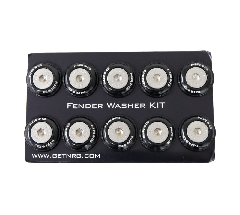 NRG Fender Washer Kit w/Rivets For Plastic (Black) - Set of 10 FW-100BK