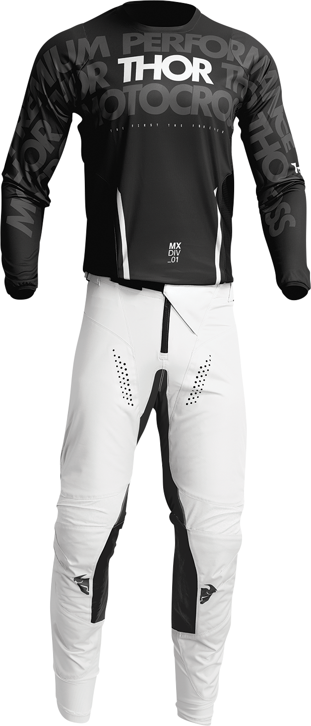 THOR Pulse Mono Jersey - Black/White - Small 2910-7097