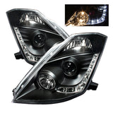 Spyder Nissan 350Z 03-05 Projector Headlights Halogen Model Only - DRL Black PRO-YD-N350Z02-DRL-BK 5064738