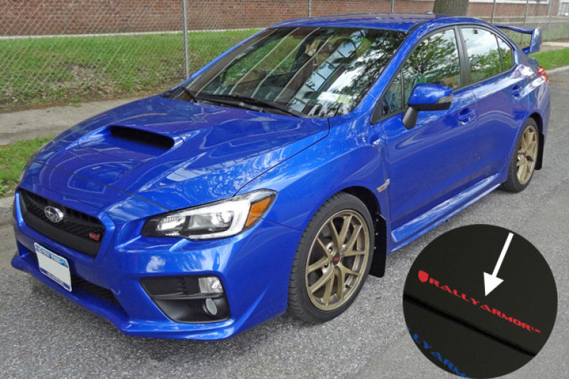 Rally Armor 15-21 Subaru WRX/STI (Sedan ONLY) White UR Mud Flap w/ Red Logo MF32-UR-WH/RD
