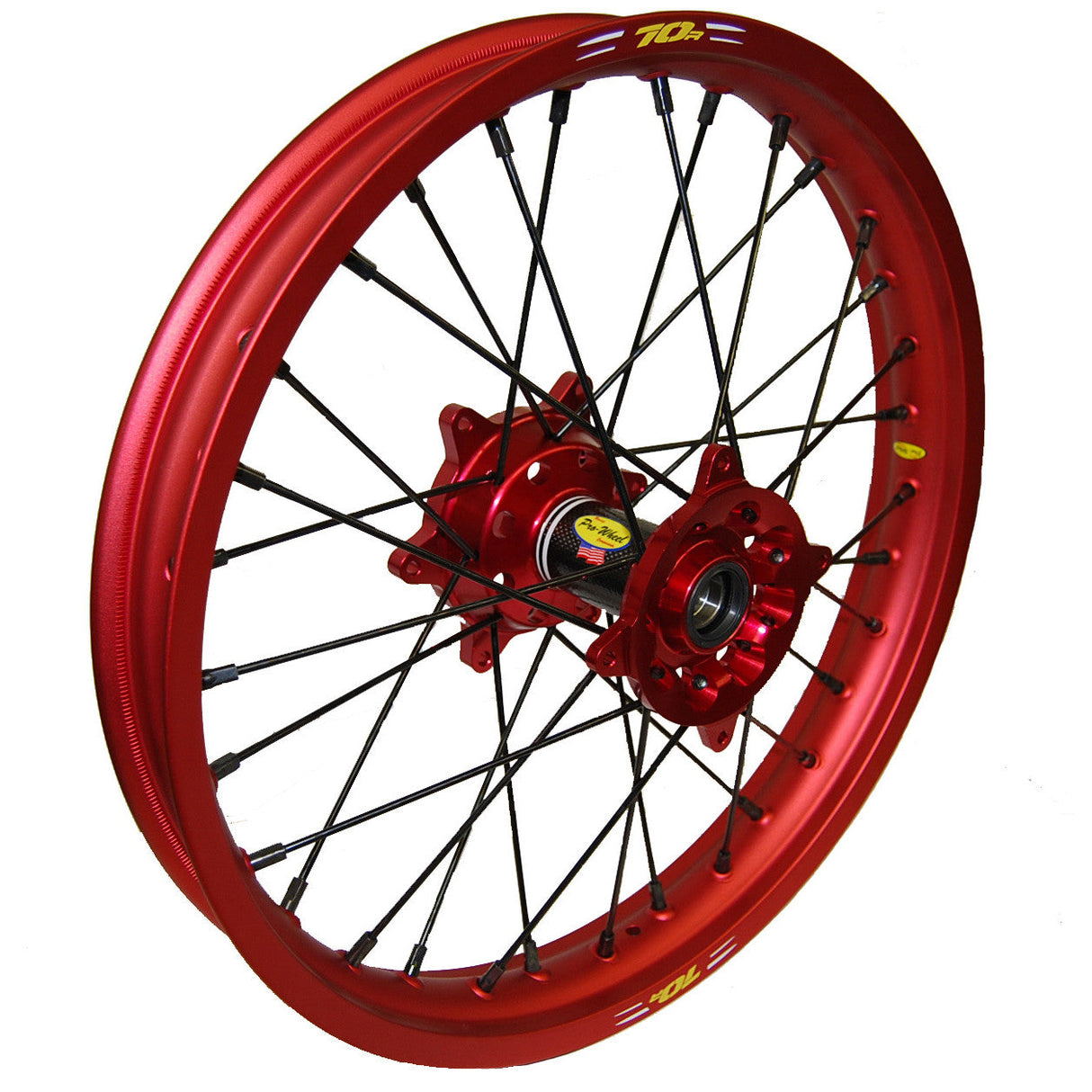 PRO-WHEEL Wheel Rear 2.15x19 Red Hub Red Rim/Blk Spoke/Blk Nipple 24-1327722