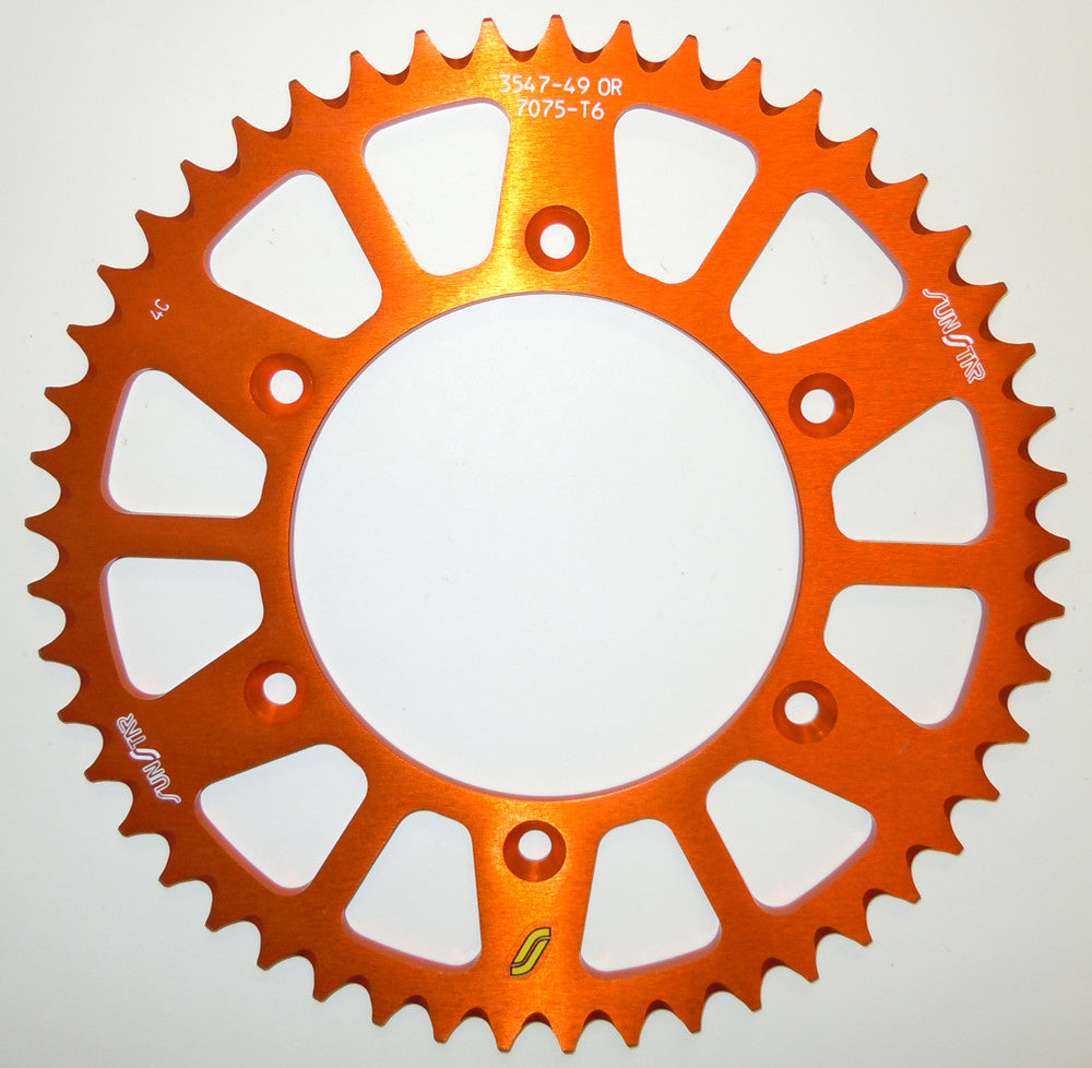 SUNSTAR Rear Sprocket Aluminum 49t-520 Org Hus/Husq/Ktm 5-354749OR
