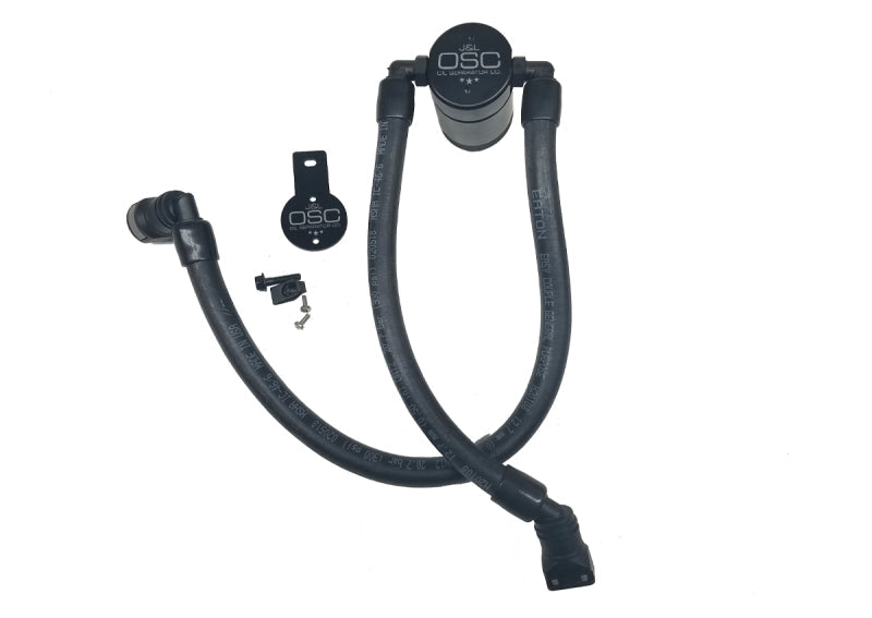J&L 10-18 Ford Taurus Sho EcoBoost V6 Passenger Side Oil Separator 3.0 - Black Anodized 3023P-B