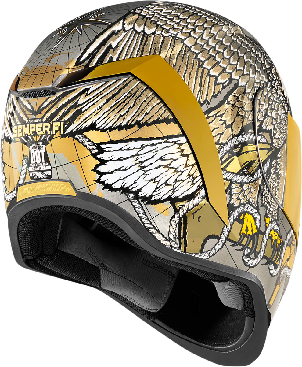 ICON Airform™ Helmet - Semper Fi - Gold - XS 0101-13663