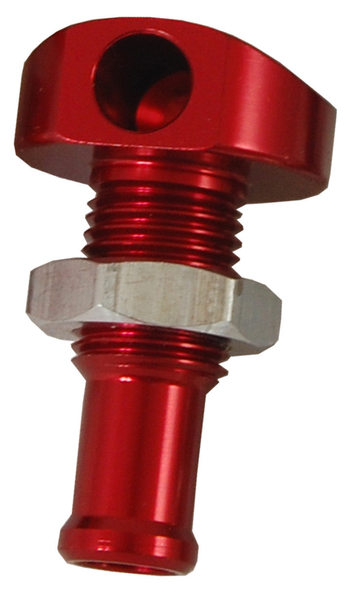 BLOWSION Billet Thru-Hull Water Fitting Red 3/8" 90 Deg. 04-03-2007