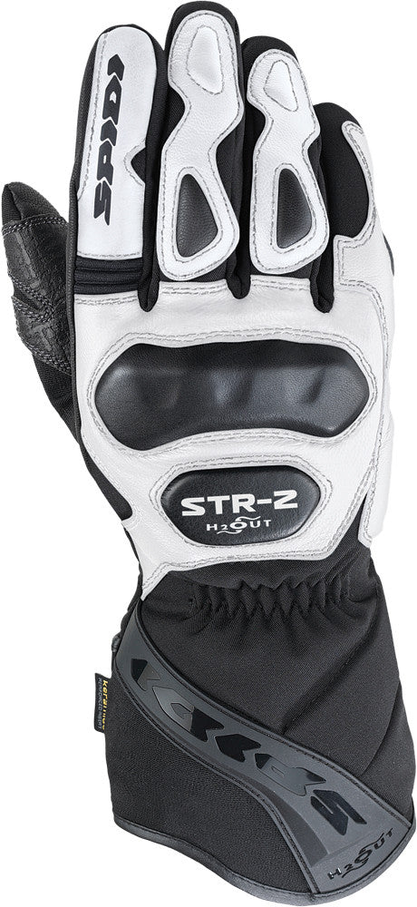 SPIDI Str-2 H2out Leather Gloves Black/White 3x C36-011-3X