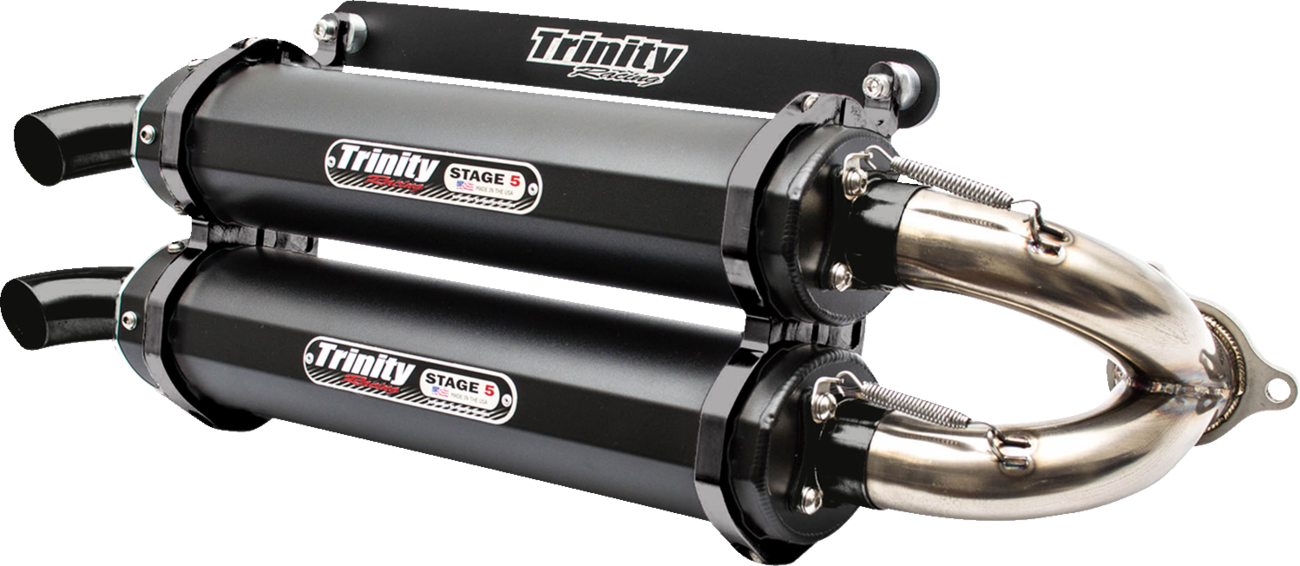 TRINITY RACING Stage 5 Slip-On Dual Muffler - Cerakote Black TR-4152S-C2