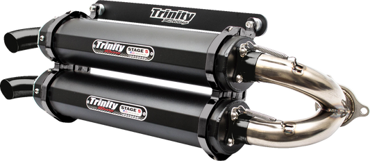 TRINITY RACING Stage 5 Slip-On Dual Muffler - Cerakote Black TR-4152S-C2