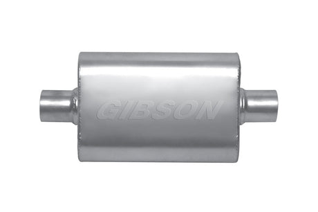 Gibson MWA Superflow Center/Center Oval Muffler - 4x9x14in/3in Inlet/3in Outlet - Stainless BM0108