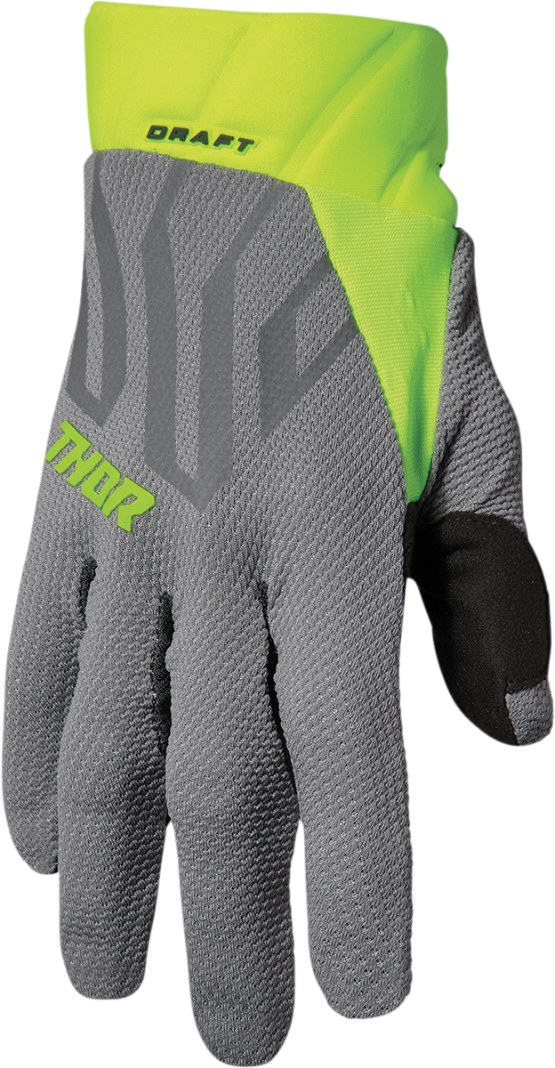 THOR Draft Gloves - Gray/Acid - XS 3330-6812