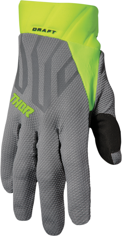 THOR Draft Gloves - Gray/Acid - XS 3330-6812