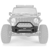 Go Rhino 07-20 Jeep Wrangler JL/JLU/JK/JKU/Gladiator JT Rockline Front Stubby Bumper w/ Overrider 331101T