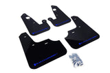 Rally Armor 07-17 Mitsubishi Lancer Black UR Mud Flap w/ Blue Logo MF8-UR-BLK/BL