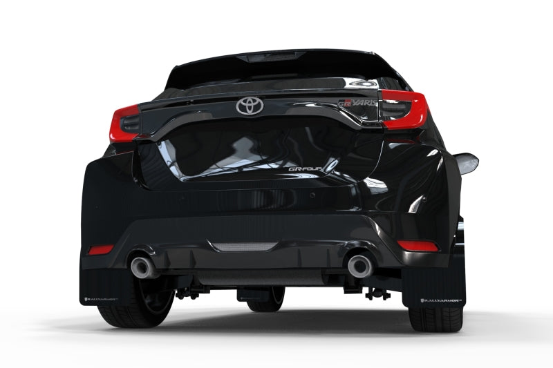 Rally Armor 20-22 Toyota GR Yaris Hatchback Black Mud Flap w/ Grey Logo MF74-UR-BLK/GRY
