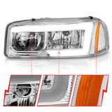 Anzo 99-17 GMC Sierra/Denali Headlights Chrome Amber (w/C Light Bars) 111523