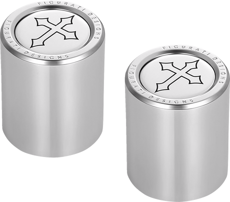FIGURATI DESIGNS Docking Hardware Covers - Short - Cross - Stainless Steel FD41-DC-2530-SS