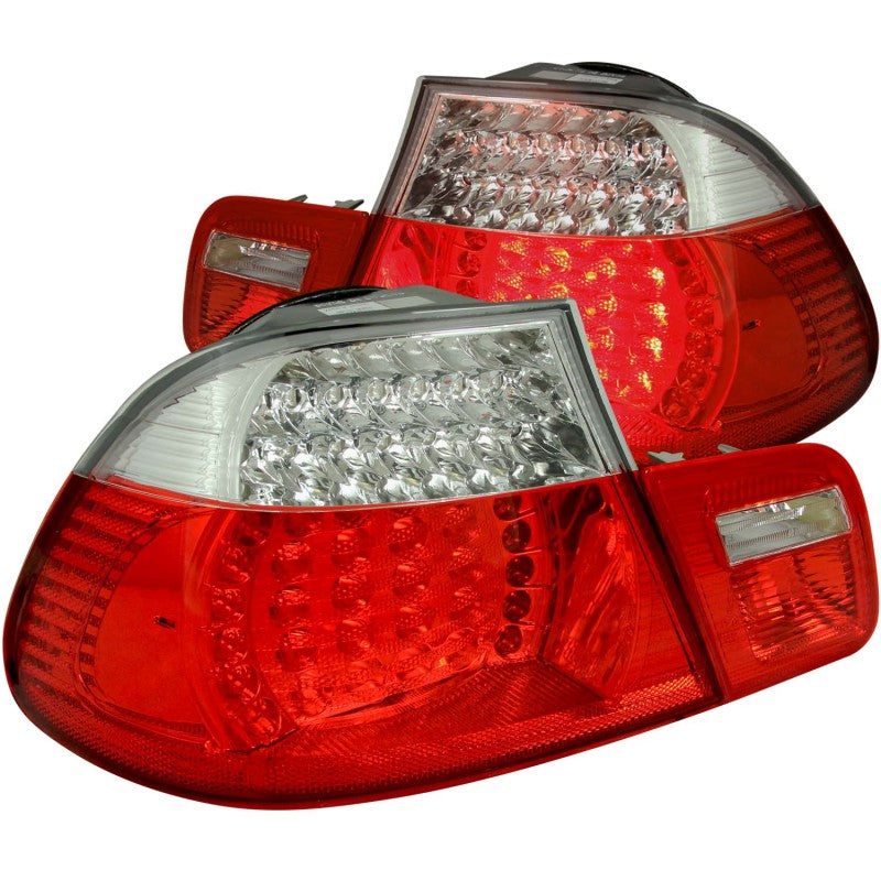 ANZO 2000-2003 BMW 3 Series E46 LED Taillights Red/Clear 321105