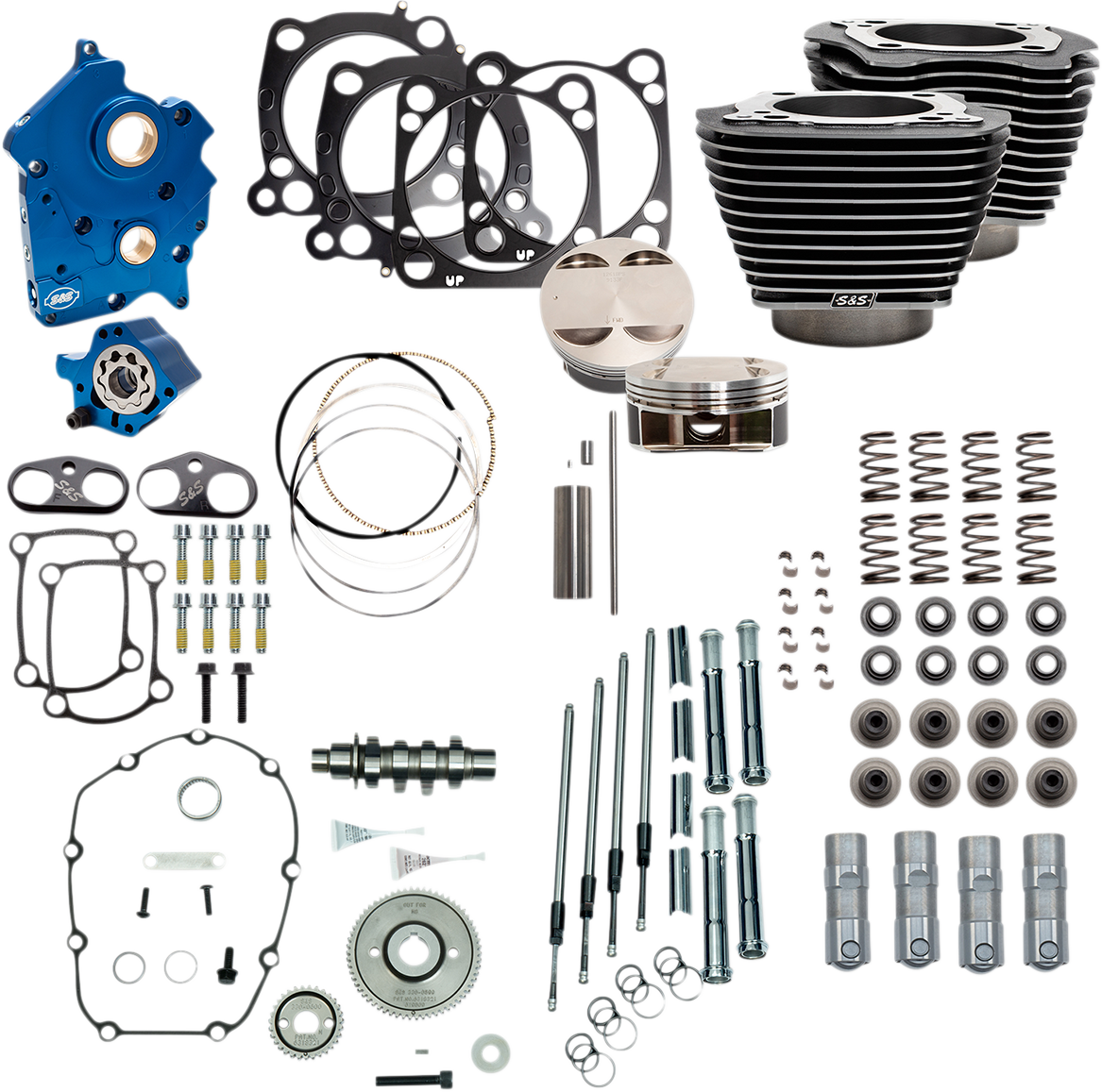 S&S CYCLE Power Pack - Gear Drive with Highlighted Fins - Black Granite - Oil Cooled - M8 NOT RECOMMENDED F/TRIKES 310-1110A