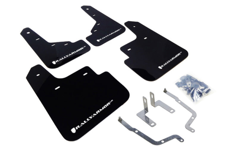 Rally Armor 14-18 Mazda3/Speed3 Black UR Mud Flap w/ White Logo MF31-UR-BLK/WH