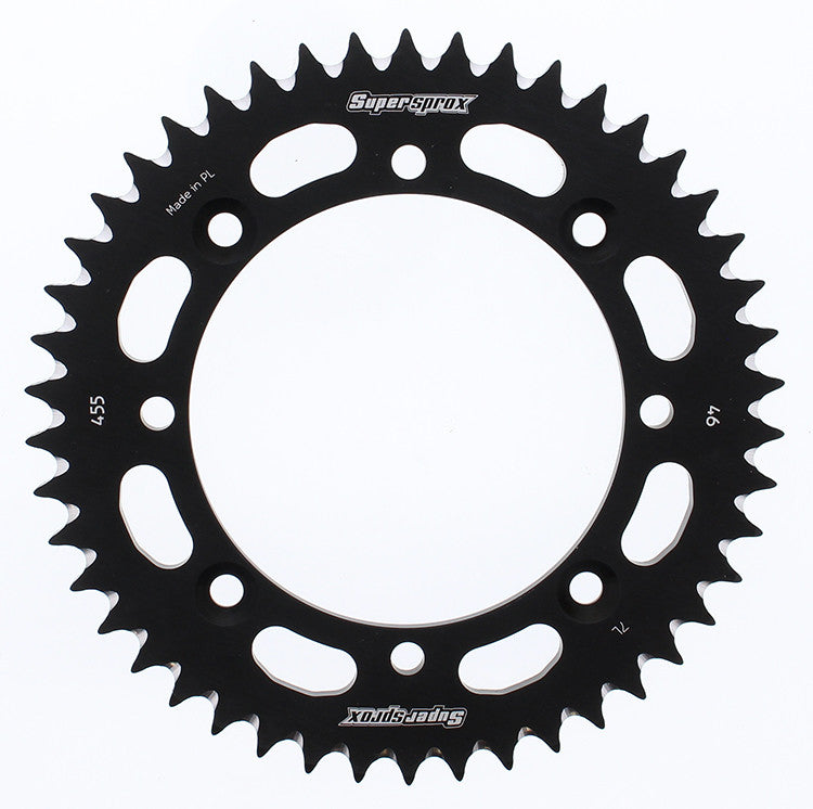 SUPERSPROX Rear Sprocket Aluminum 46t-420 Blk Kaw RAL-455-46-BLK