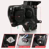 ANZO 2009-2013 Ford F-150 Projector Light Bar G4 Switchback H.L. Chrome Amber 111470