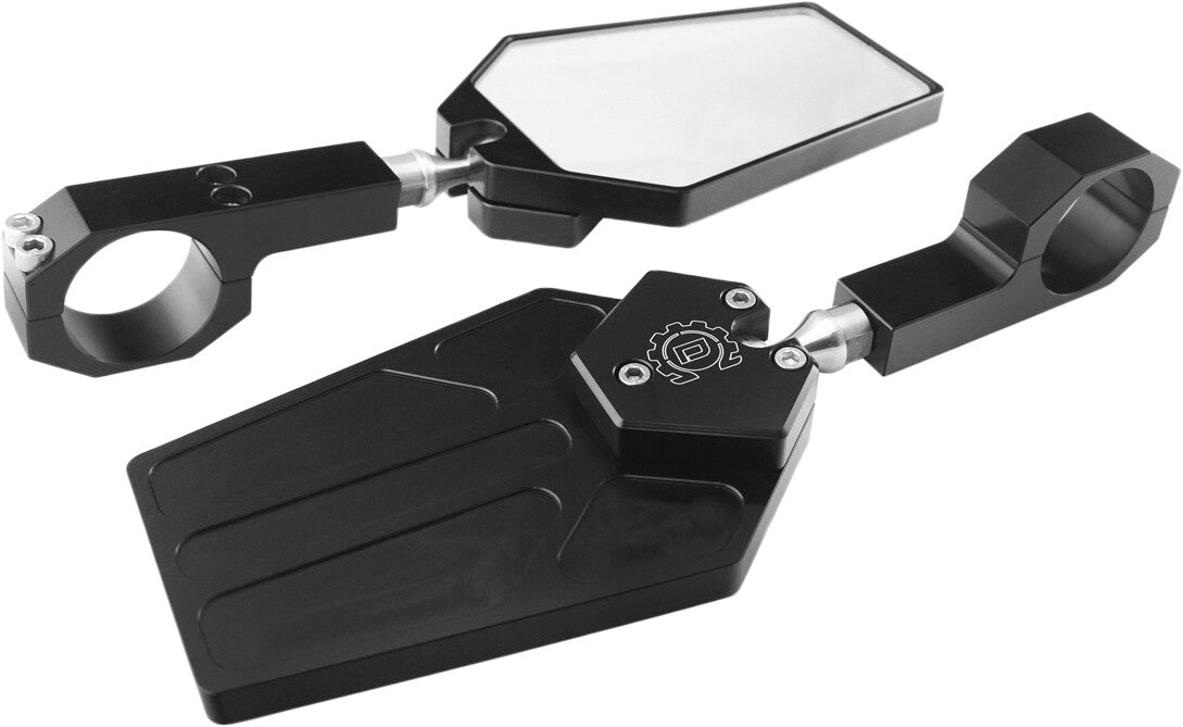 DEVIANT RACE PARTS Billet Side Mirror 2.0" Black Pair 45904