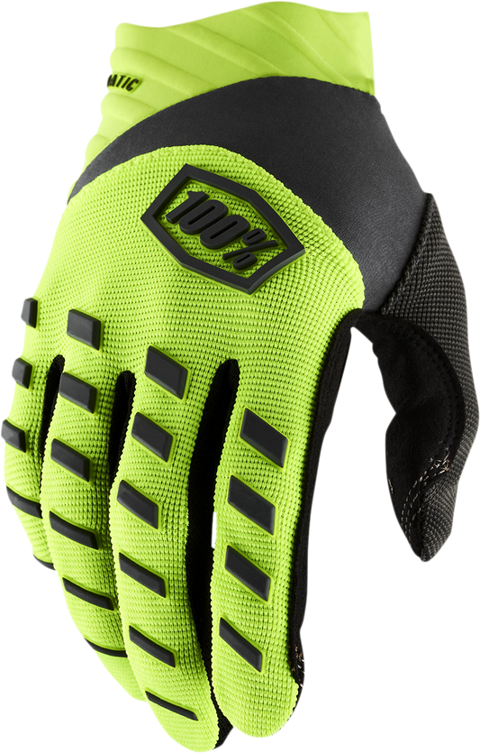 100% Airmatic Gloves - Fluorescent Yellow/Black - Large 10000-00012