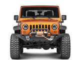 Raxiom 97-18 Jeep Wrangler TJ/JK Axial Halo Headlights w/ DRL Amber Signals- Blk Hsng (Clear Lens) J108037