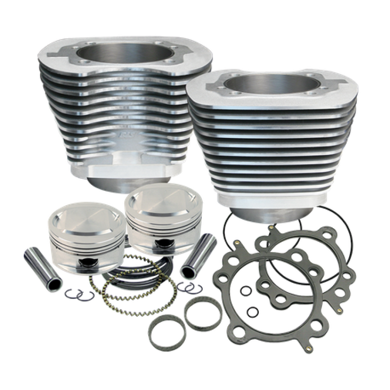 S&S Cycle 1999+ BT Replacement 3-7/8in Bore Cylinder & Piston Kit For S&S 95in Big Bore Kit - Silver 910-0200