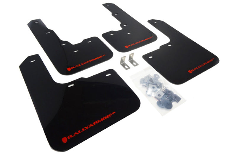 Rally Armor 2013-2016 Dodge Dart UR Black Mud Flap w/ Red Logo MF39-UR-BLK/RD