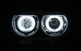 ANZO 2008-2014 Dodge Challenger Projector Headlights w/ Halo Black (CCFL) 121308