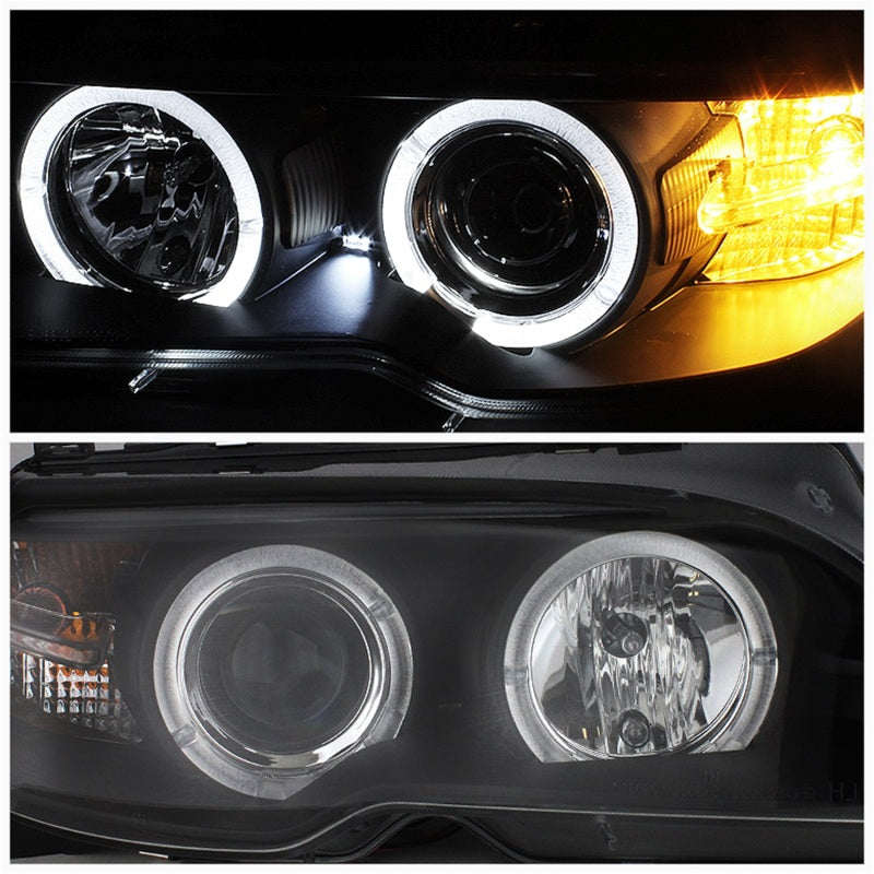Spyder BMW E46 3-Series 04-06 2 DR Projector Halogen Model- LED Halo Blk PRO-YD-BMWE4604-2DR-HL-BK 5077141