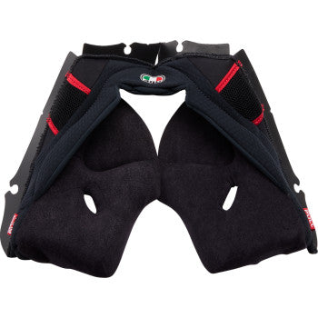 Almohadillas para mejillas AGV Pista GP RR - Negro/Rojo - Pequeñas 2018500056606S 