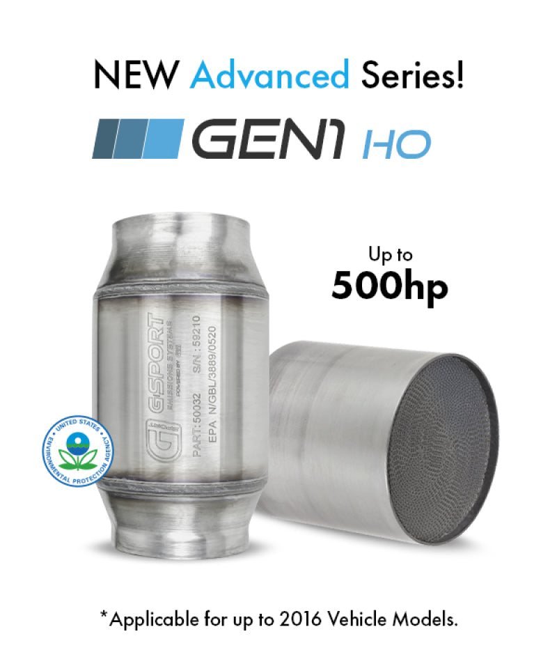 GESI G-Sport 6PK 300 CPSI EPA Compliant 3in Inlet/Outlet GEN1 Ultra High Output Cat Conv Assembly 650032
