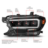 ANZO 16-22 Toyota Tacoma SR/SR5 ONLY Full LED Proj Headlights w/Light Bar Seq. Blk w/Initiation Lgt 111562