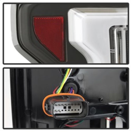 Spyder 15-18 Ford F-150 Light Bar LED Tail Lights (w/Blind Spot) - Black (ALT-YD-FF15015BS-LBLED-BK) 5085313