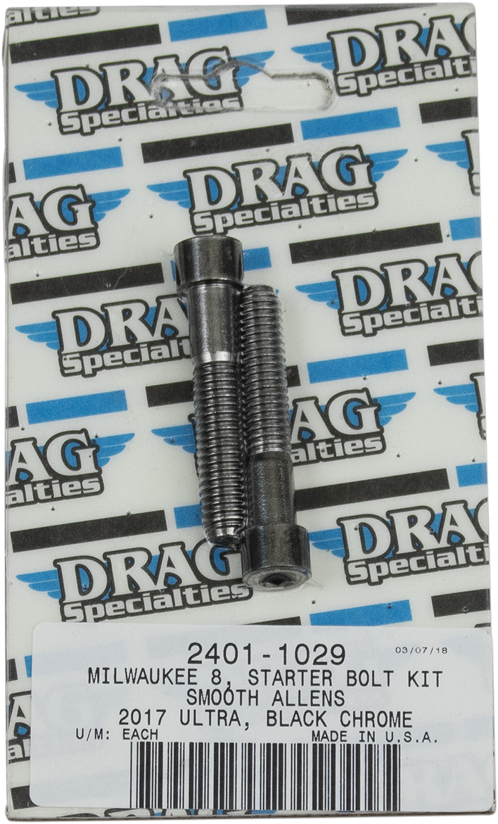 DRAG SPECIALTIES Starter Smooth Bolt Kit - Black/Chrome - M8 MK781SBK