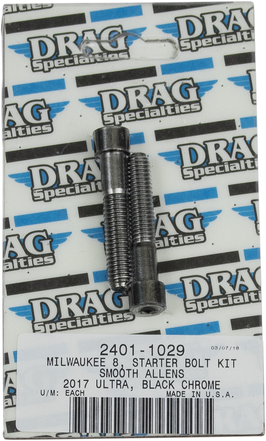 DRAG SPECIALTIES Starter Smooth Bolt Kit - Black/Chrome - M8 MK781SBK