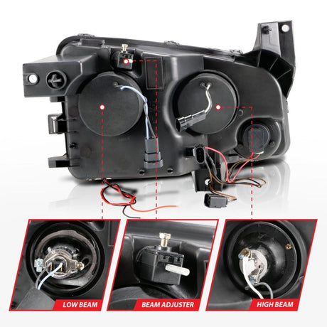 ANZO 2006-2010 Dodge Charger Projector Headlights w/ Halo Chrome (CCFL) 121218
