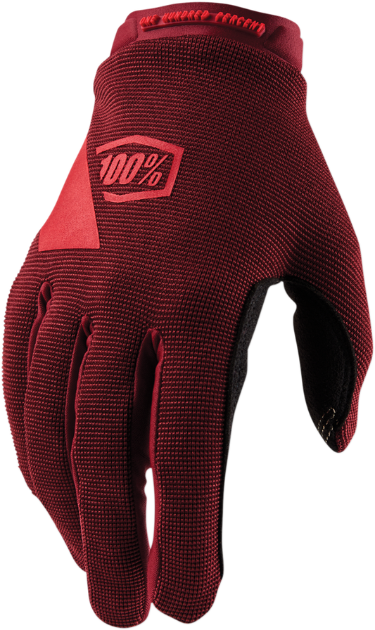 100% Women's Ridecamp Gloves - Brick - Medium 11018-060-09