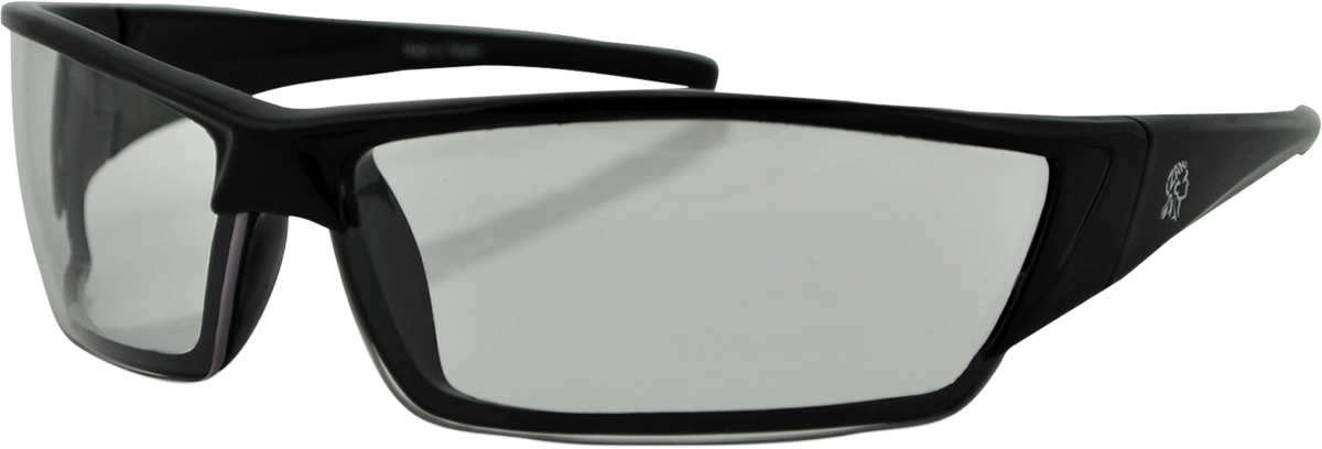 ZAN HEADGEAR Utah Sunglasses - Shiny Black - Clear EZUT01C