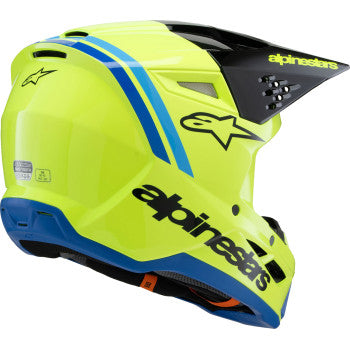 ALPINESTARS Youth SM3 Helmet - Radium - Gloss Yellow Fluo/Black/Blue - Medium 8301825-5017-YM