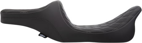 DRAG SPECIALTIES Predator III 2-Up Seat - Double Diamond - Silver Thread FIT 99-07 FLHR,06-07 FLHX 0801-1309