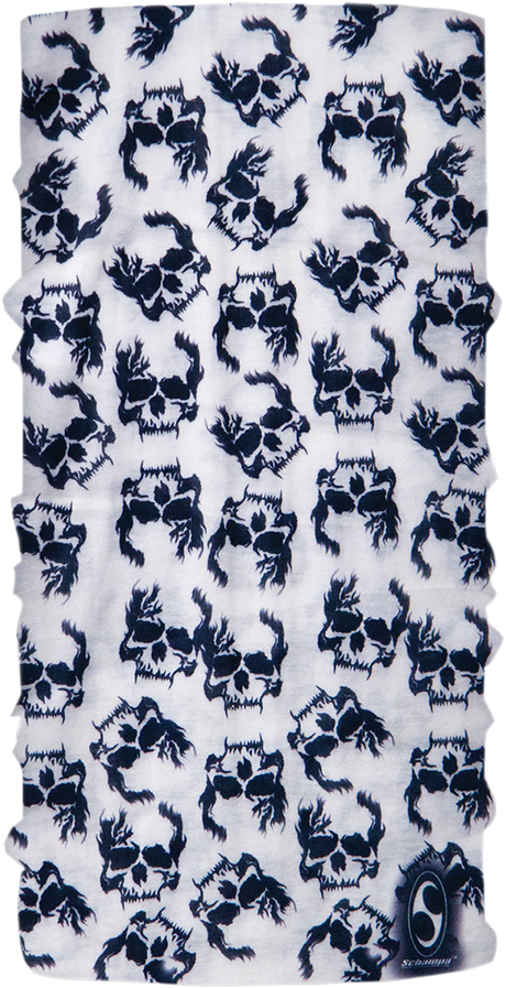 SCHAMPA & DIRT SKINS Skulls Neck Tube - White TUBE-84