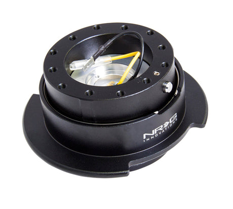 NRG Quick Release Kit Gen 2.5 - Black / Black Ring w/Finger Grooves SRK-250BK