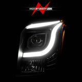 Anzo 15-17 GMC Yukon/Yukon XL Projector Headlights Black Housing/Clear Lens (w/ Light Bars) 111535