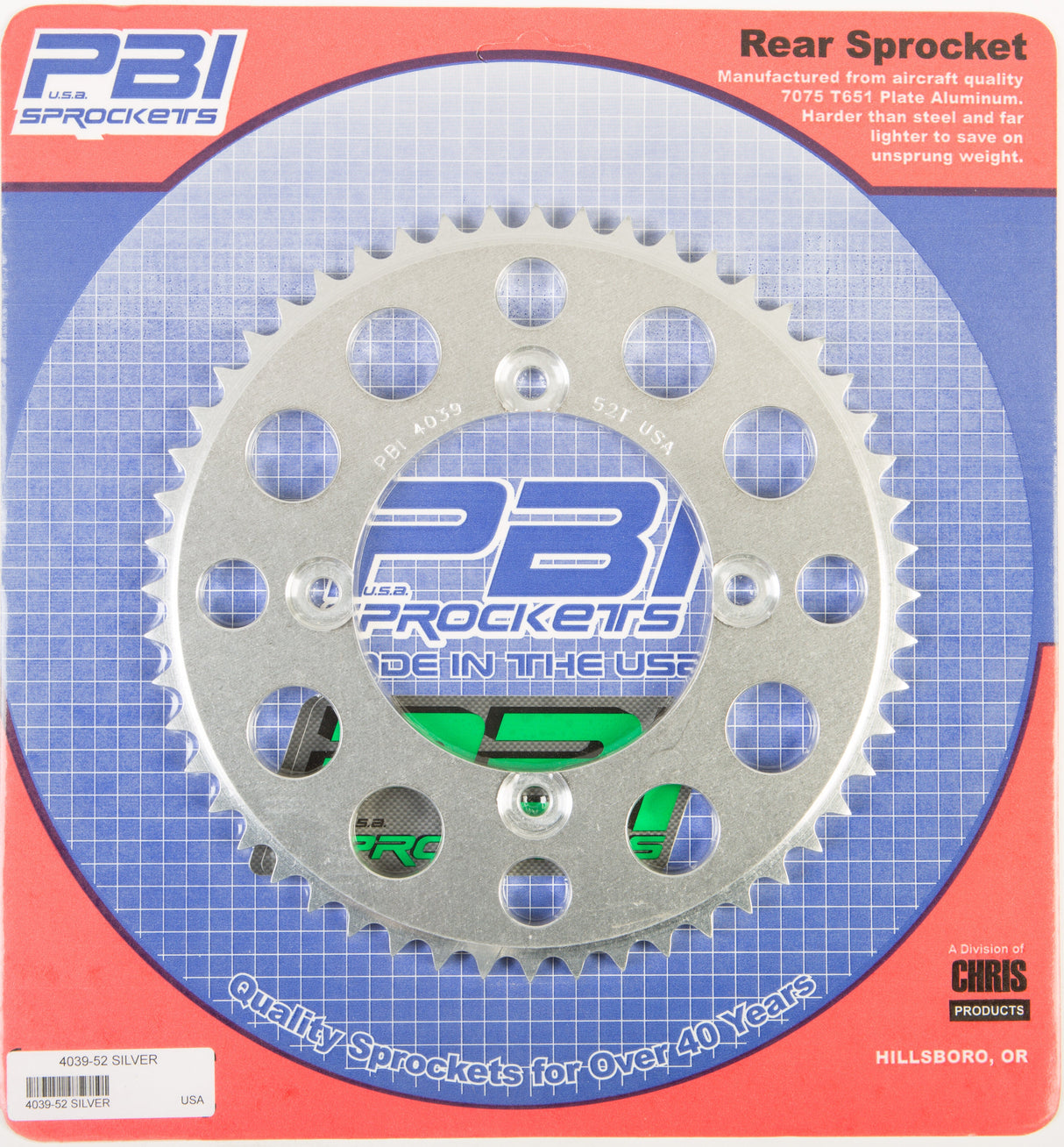 PBIRear Sprocket Aluminum 52t-428 Kaw4039-52-2
