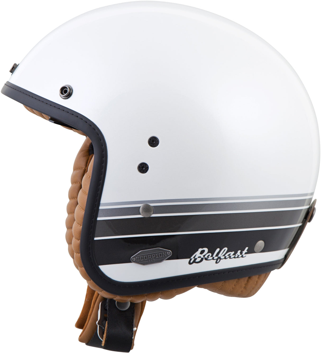 SCORPION EXO Bellfast Open-Face Helmet Blanco White Lg BEL-1035