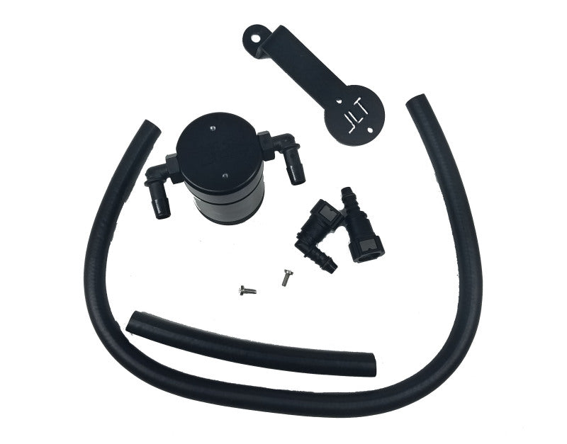 J&L 05-10 Ford Mustang GT/Bullitt/Saleen Passenger Side Oil Separator 3.0 - Black Anodized 3013P-B