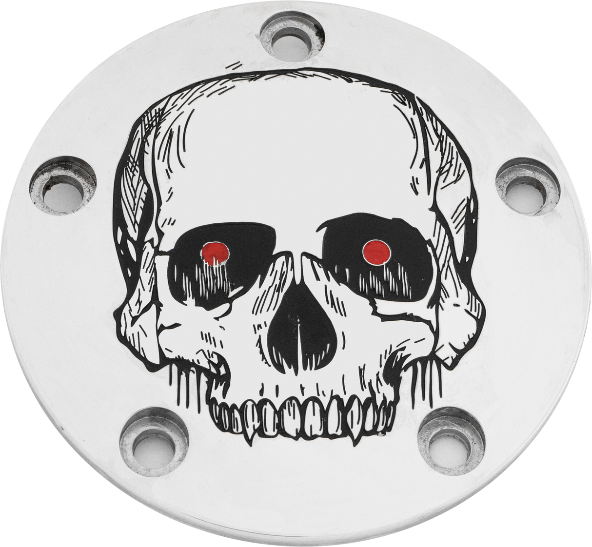 CUSTOM ENGRAVING Tc Timer Cover Skull Chrome SKUL33-04
